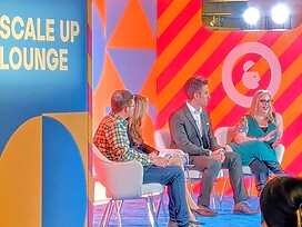On stage at Ad Week NY, Jameson Fleming, Susan Dorfman, Marc Minassian, and me (Kerry Wong)