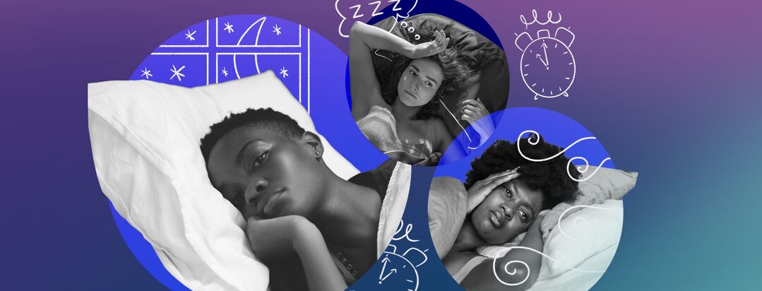 3 women awake in bed